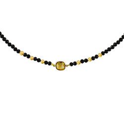 Κολιέ με K14 χρυσά στοιχεία, spinel και citrine - M123257SC