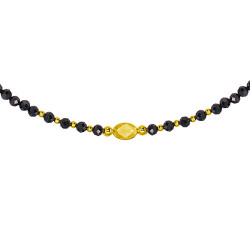 Κολιέ με Κ14 χρυσά στοιχεία, spinel και citrine - F124151CT