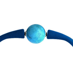 Βραχιόλι με Turquoise 14mm Blue Elastic Silicon - B122715T