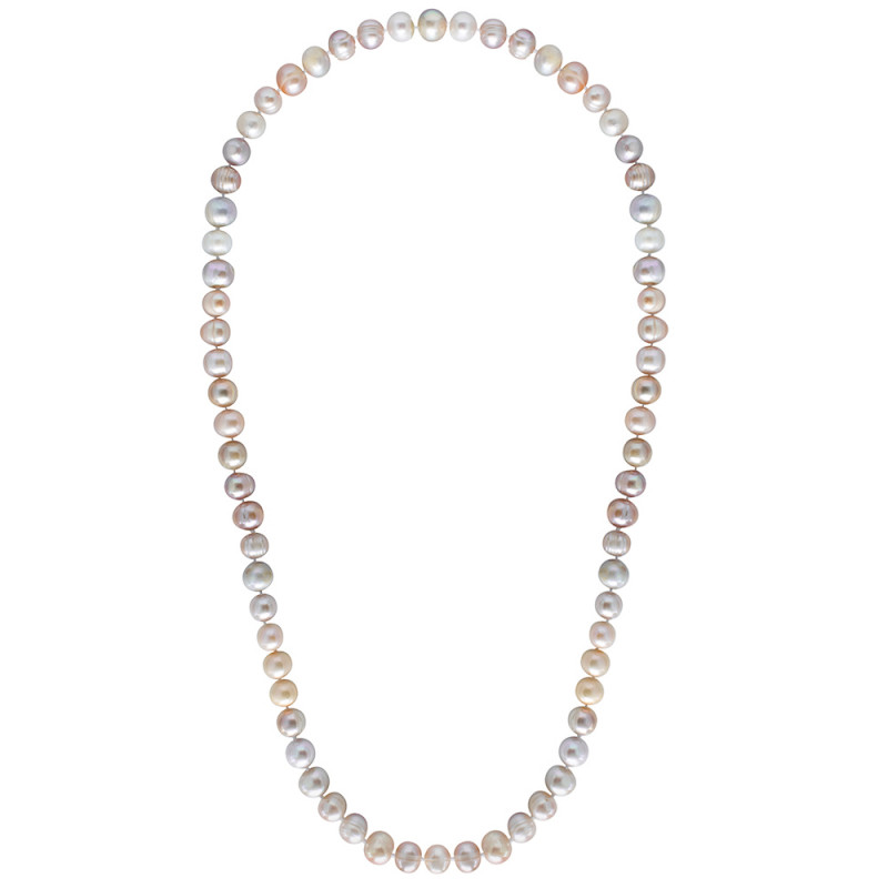 Κολιέ με σομόν μαργαριτάρια 10mm Fresh Water Pearl -M123467S