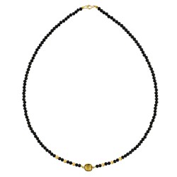 Κολιέ με K14 χρυσά στοιχεία, spinel και citrine - M123257SC